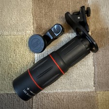 18x25 Mobile Telescope Lens, Lens Clip, Additional Lens, Lens Clip And Cap Lot