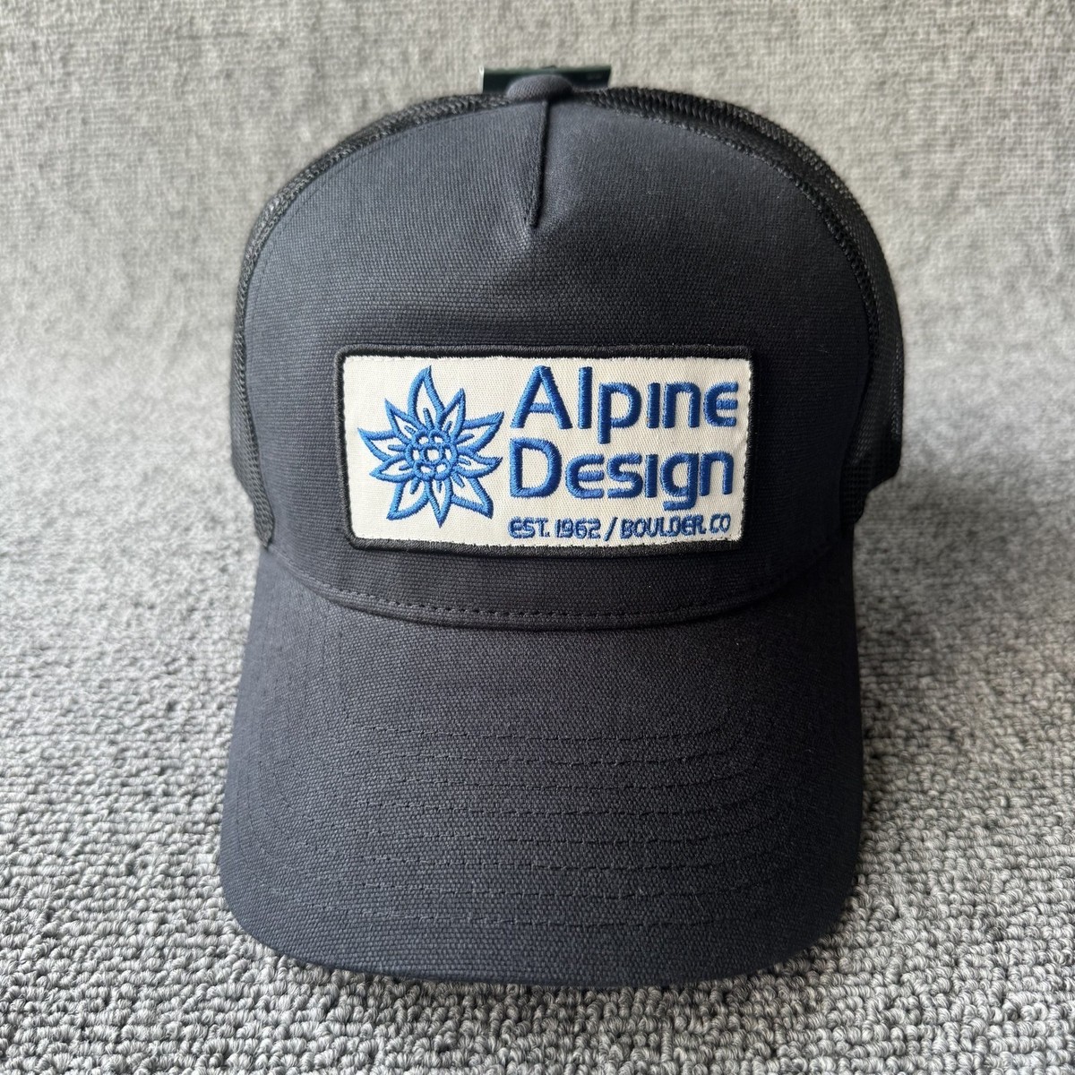 Alpine Design Trucker Snapback Black Mesh Back Hat Outdoor W0003