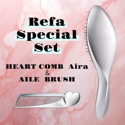 【ReFa Special Set】AILE BRUSH & HEART COMB Aira Silver Genuine product gift
