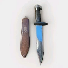 Vintage Divers knife PIC Japan # 12515 With Sheath & Leather Sheath