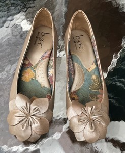 champagne metallic shoes