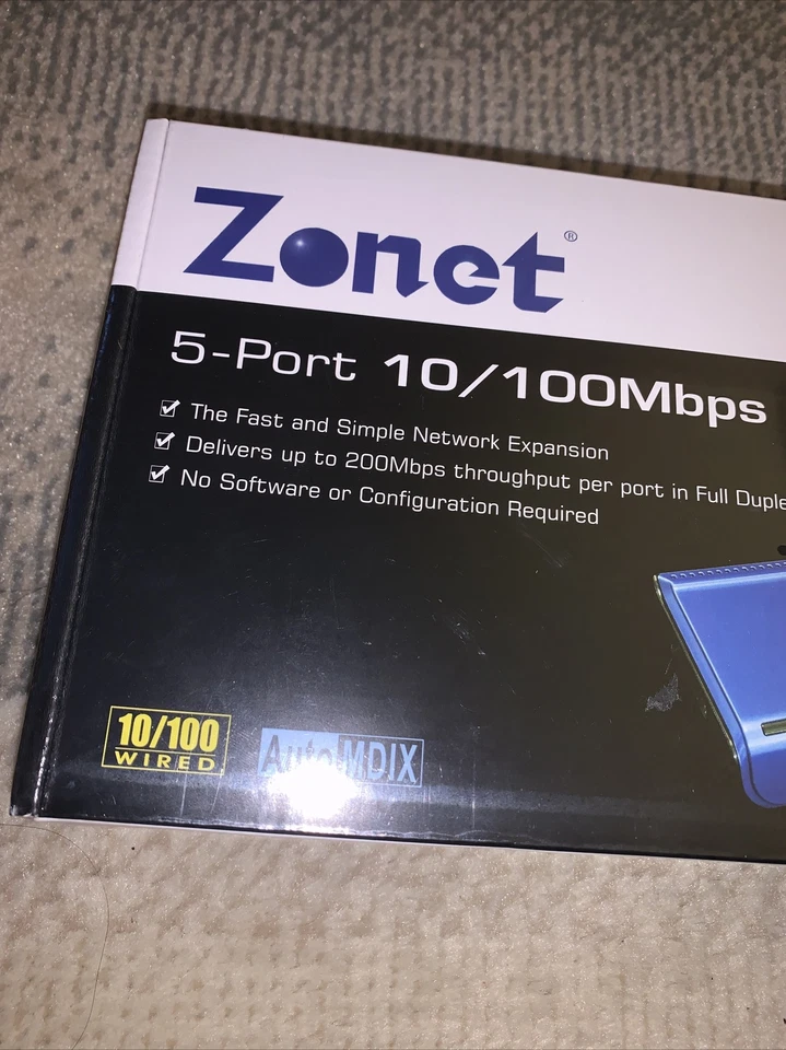 Zonet 5 ports 10/100Mbps Switching Ethernet Hub ZFS3015P , Auto-MDIX, Switch - Image 3 of 4