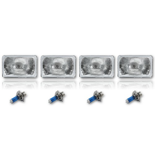 4X6" Halogen Semi Sealed Stock Glass H4 Headlight Headlamp Light Bulb Set 60/55W - Bild 2 von 11