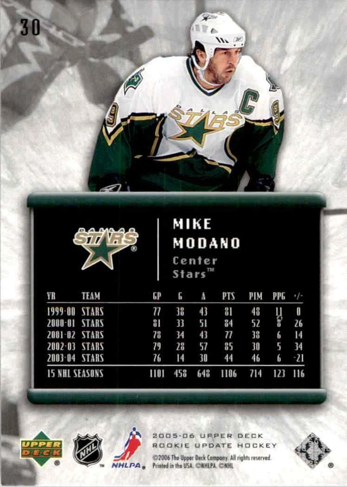 2005-06 Upper Deck Rookie Update Mike Modano #30 - Image 2 of 2