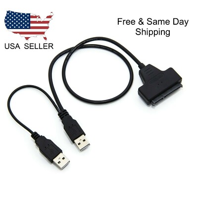 USB 2.0 to 2.5inch HDD 7+15pin SATA Hard Drive Cable Adapter For SATA SSD & HDD