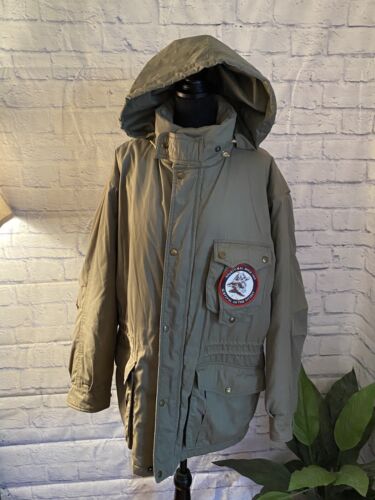 70’s Army Green Parka Men’s 42 Coat Mighty Mac O’ Gloucester Jacket Made in USA - Afbeelding 1 van 12