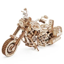 ROKR Motorcycle 3D Wooden Puzzle Toy Model Kit Mechanical Transmission Assemble
