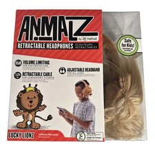 Kids Headphones Animalz by ReTrak Lion Style Retractable Corded