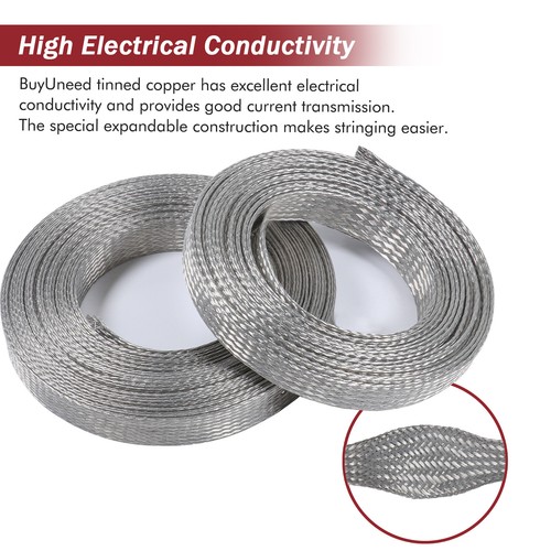 Tinned Copper Metal Shielding Braided Sleeve Cable Wire Sleeving Lot - Picture 10 of 18