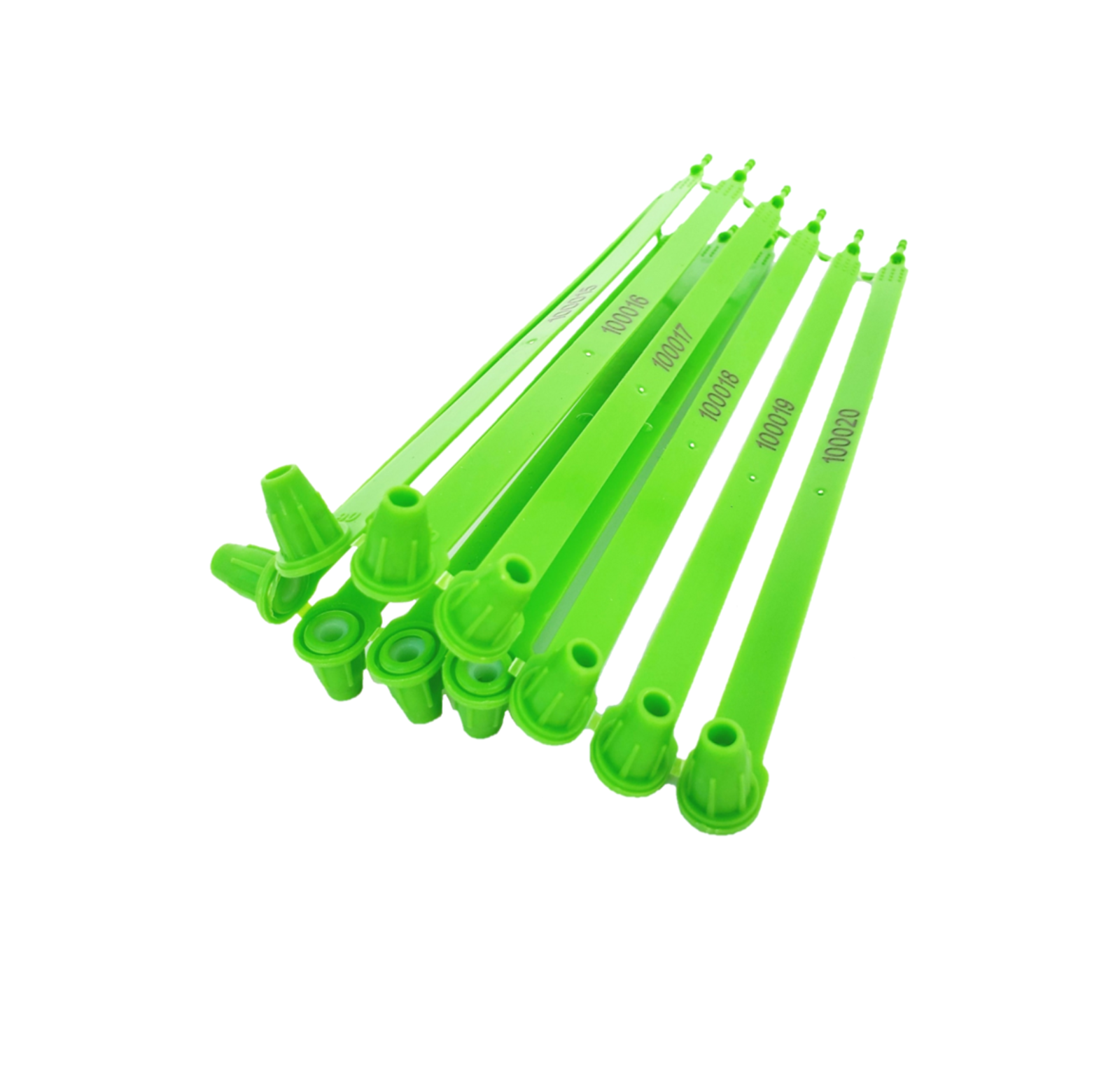 100 Green Plastic Truck Seals, Trailer Seals, Tamper Evident Seals