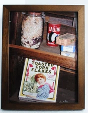 Vintage Bob Dunn Original Signed Photo of a Pantry Framed under Glass