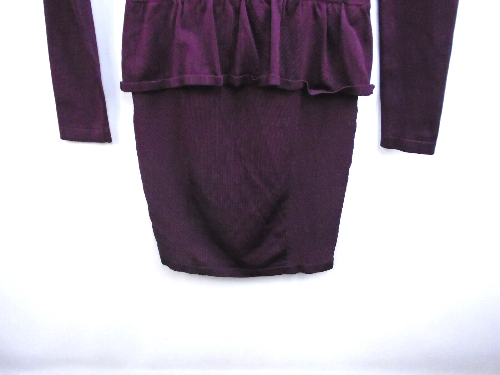 UNDERCOVER Abito Victoria's Secret PEPLUM viola misto viscosa manica lunga donna taglia S P