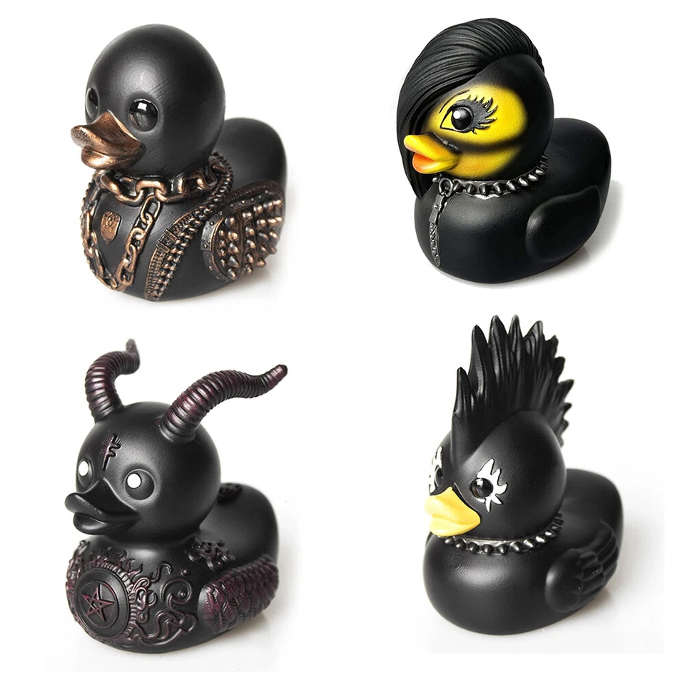 Dark Rubber Duck Rock Duck Satan Ducks,Novelty Halloween Ducks Home Office Decor - Image 4 of 4