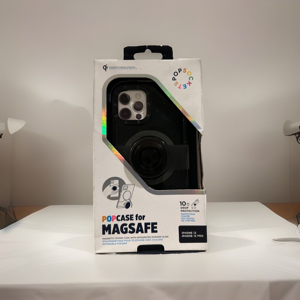 PopSockets PopCase with MagSafe for iPhone 12/12 Pro PopCase Slide Black  Grip