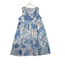 NEW Women  s Medium Dress Blue Floral Floral Fit N Flare tag Is Wrong 