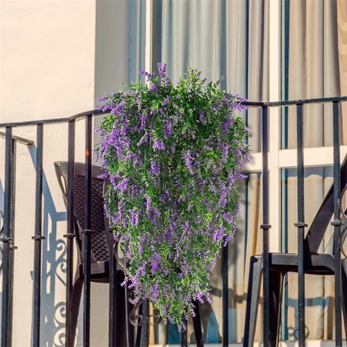 Flores colgantes artificiales falsas planta de vid hogar jardín decoración interior exterior nuevo - Imagen 16 de 23