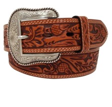 Roper Western Tooled Leather Belt -Brown -NEW -32-34-36-38-40"-Acorn-8606500