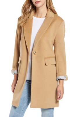 Court & Rowe Women's plus Bramley Lapel Wool-Blend Car Coat Camel Sz 2x 