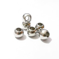 Bulk 10mm Stainless steel large hole 2.5mm/5mm beads Jewelry Finding/Making DIY