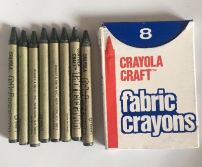 Vintage Crayola Craft Binney & Smith No 5008 Green Fabric Crayons 8ct.NIB it/122