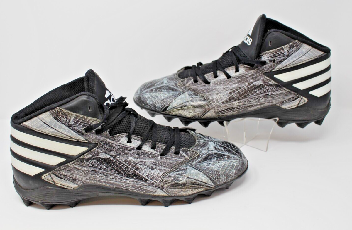 ADIDAS Mens Freak MD Snakeskin Print Football Cleats B49385 Black Gray Sz 6.5 Adidas Freak X Kevlar Football Cleats Sz 8.5 Black White  main image 3