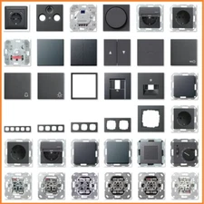 GIRA System 55 E2 Anthrazit USB Steckdose Rahmen Schalter Wippe Einsatz Taster