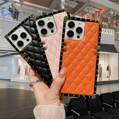 CC Diamond Daunenjacke weiches Leder quadratisch Etui Abdeckung für iPhone Samsung Google