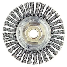 Weiler 13138 4" Stringer Bead Wire Wheel/.020 Stainless Steel, 5/8"-11 A.H.
