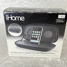 iHome Portable Stereo Speakers iP29B w/30-Pin Bluetooth Receiver Adapter New