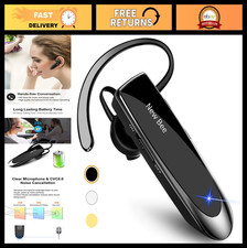 Wireless Bluetooth Earpiece V5.0 Handsfree Headset with Microphone - 24H Talk Ti