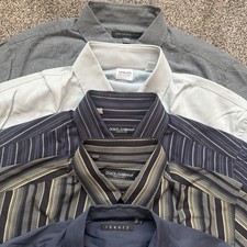 5 Designer Men’s Dress Shirts Bundle D&G Armani Theory Varvatos Various Sizes
