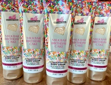 5 (FIVE) MILK BAR BIRTHDAY CAKE 8oz Shea & Hyaluronic CREAM Bath and Body Works