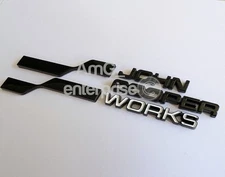 2024 Gloss Black & White Rear 3D Tailgate Badge for Mini Cooper Hatch Works JCW