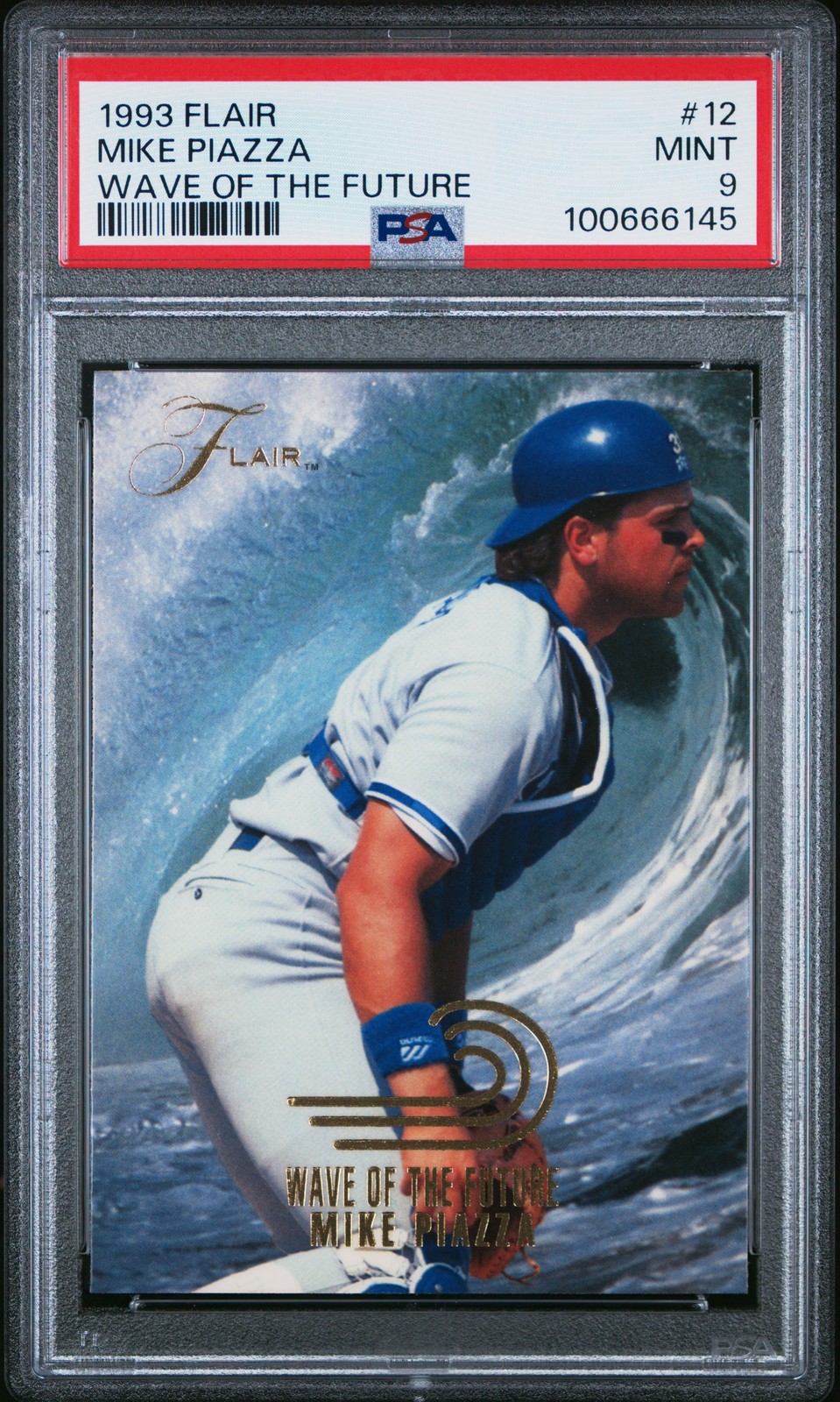 1993 FLAIR WAVE OF THE FUTURE #12 MIKE PIAZZA PSA 9
