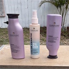 Pureology Hydrate Shampoo Conditioner Color Fanatic 21 Spray Color Safe Set