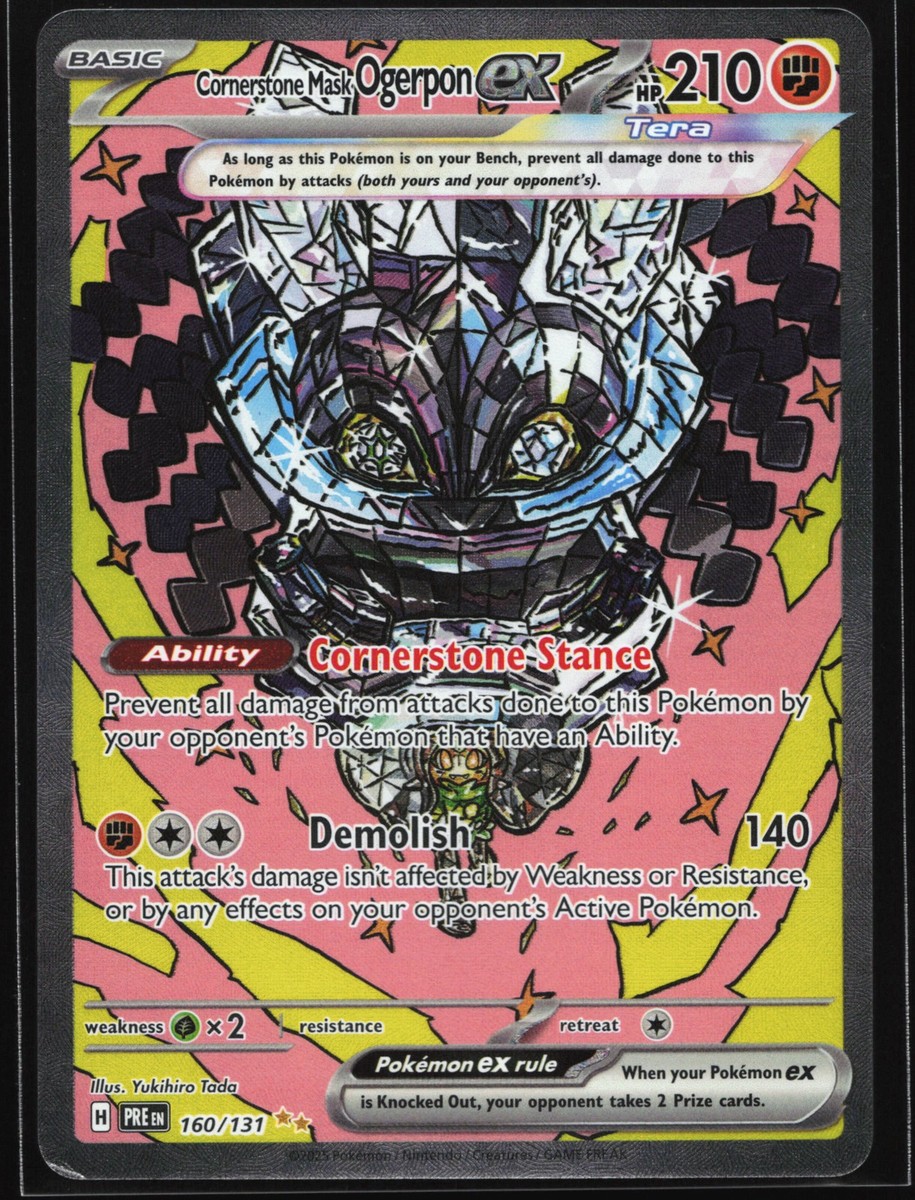 Cornerstone Mask Ogerpon ex 160/131 Prismatic Evolutions SIR Pokemon Card |  eBay