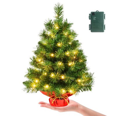 Pre-lit Artificial Mini Christmas Tree | Leeheeyee 2ft Tabletop Christmas Tree w