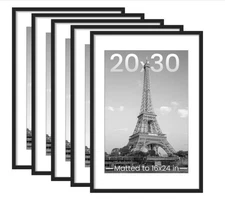 5 PACK 20X30/16X24 PICTURE FRAMES-BLACK