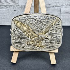 Western Cowboy Gold Plated American Eagle Belt Buckle