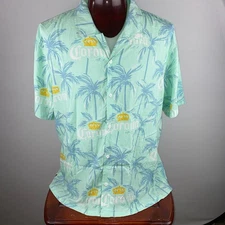 Corona Shirt Mens Tropical Summer Palm Trees Crown Vacation Snazzy Looking 2XL