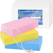 Soft Pva Bath Sponge For Adults And Kids Exfoliating Cleaning Pink Blue Yellow