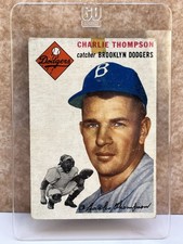 1954 Topps Charlie Thompson #209 Rookie RC Brooklyn Dodgers Baseball Card. rookie card picture