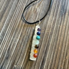 Chakra Clear Quartz Crystal Stones Pendant Necklace Reiki Healing Amulet Gift