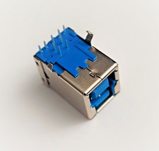 2 Pcs USB Connector 3.0 Type B 9-Pin Female Right 90 Degree Jack Solder Adapter