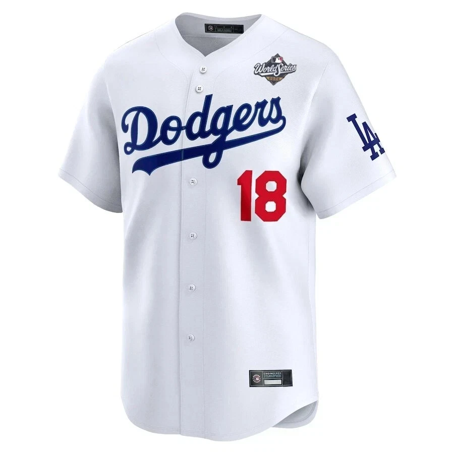 Yoshinobu Yamamoto #18 Dodgerss 2025 World Series Home Printed Player Jersey