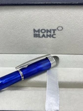 Montblanc Starwalker Roller Blue  Body + Silver Clips Ballpoint Pen I Black Ink
