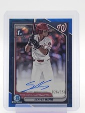 SEAVER KING 2024 BOWMAN CHROME BLUE REFRACTOR 1ST ROOKIE AUTO /150 Q0282