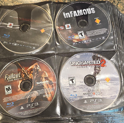 PlayStation 3 PS3 Game Disc Lot 3 inFAMOUS Fallout New Vegas Uncharted 2