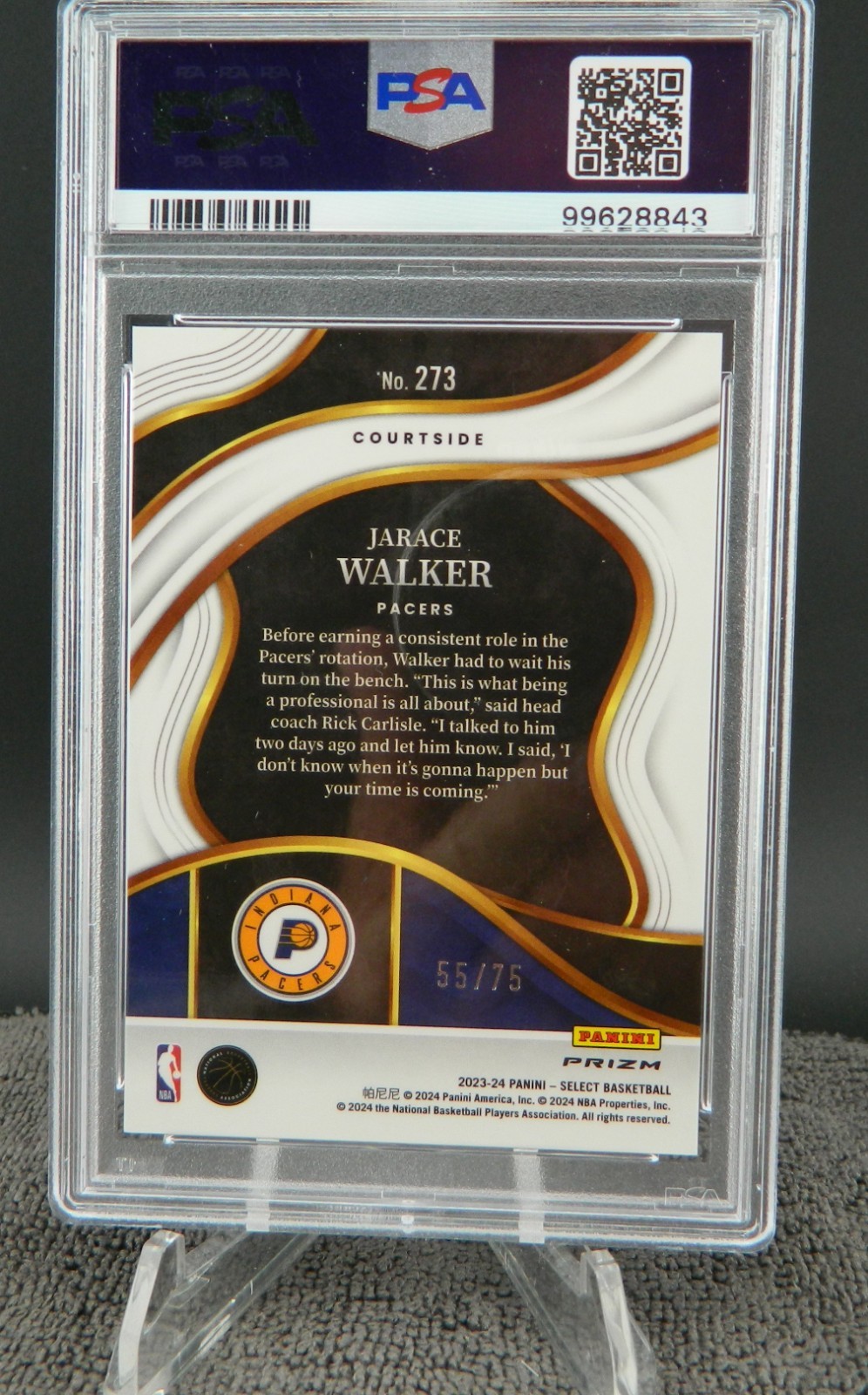 2023 Panini Select Courtside Jarace Walker #273 White Disco PSA GEM MINT 10 /75 view 2