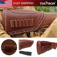 TOURBON Leather Recoil Pad Hunting Cheek Rest Riser Slip-on  Buttstock Sleeve US